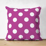 Çift Taraflı Puantiyeli Dijital Baskılı Dekoratif Süet Yastık Kırlent Kılıfı Realhomes