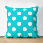 - Suet-K-546 - Realhomes  Çift Taraflı Puantiyeli Dijital Baskılı Dekoratif Süet Yastık Kırlent Kılıfı Realhomes