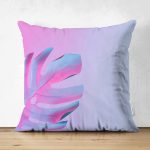 Çift Taraflı Neon Zeminli Devetabanı Motifli Süet Kırlent Kılıfı Realhomes