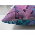 - Suet-K-5523-2 - Realhomes  Çift Taraflı Tropik Yapraklı Özel Tasarım Dijital Baskılı Modern Dekoratif Süet Kırlent Kılıfı Realhomes