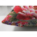 - Suet-K-5562-2 - Realhomes Çift Taraflı Pembe Zeminde Bahar Çiçekleri Desenli Modern Süet Yastık Kılıfı Realhomes