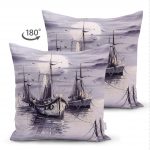 - Suet-K-5569-1 - Realhomes Çift Taraflı Siyah Beyaz Tekne Desenli Modern Süet Yastık Kılıfı Realhomes