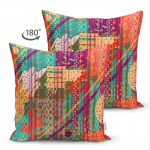 - Suet-K-5578-1 - Realhomes Çift Taraflı Halı Desenli Dekoratif Süet Kırlent Kılıfı Realhomes