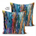 - Suet-K-5588-1 - Realhomes  Çift Taraflı Mavi Ağırlıklı Suluboya Desenli Modern Süet Kırlent Kılıfı Realhomes