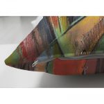 Çift Taraflı Renkli Sulu Boya Çizimli Gece Kondu Evleri Motifli Dekoratif Süet Kırlent Kılıfı Realhomes