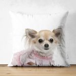 Çift Taraflı Sevimli Köpek Desenli Dijital Baskılı Modern Süet Yastık Kırlent Kılıfı Realhomes