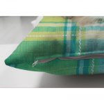 - Suet-K-5612-2 - Realhomes Çift Taraflı Mavi Şapkalı Kedi Desenli Modern Süet Kırlent Kılıfı Realhomes