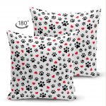 - Suet-K-5673b-1 - Realhomes Köpek Ayak İzi Desenli Dijital Baskılı Modern Çift Taraflı Süet Yastık Kırlent Kılıfı Realhomes
