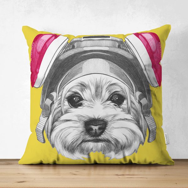 Yılbaşı Kıyafetli Kedi Desenli Dijital Baskılı Modern Çift Taraflı Süet Yastık Kırlent Kılıfı Realhomes