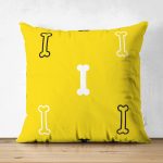 - Suet-K-5677 - Realhomes  Büyük Kemik Desenli Dijital Baskılı Modern Çift Taraflı Süet Yastık Kırlent Kılıfı Realhomes