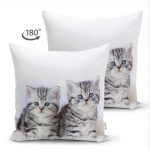 - Suet-K-5679-1 - Realhomes Yavru Kedi Desenli Modern Çift Taraflı Süet Yastık Kırlent Kılıfı Realhomes