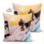 - Suet-K-5680-1 - Realhomes  Selfie Çekinen Köpek Modern Çift Taraflı Süet Yastık Kırlent Kılıfı Realhomes