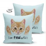 - Suet-K-5685-1 - Realhomes I am Pawerful! Dijital Baskılı Modern Çift Taraflı Süet Yastık Kırlent Kılıfı Realhomes