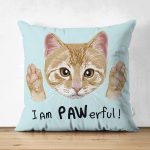- Suet-K-5685 - Realhomes I am Pawerful! Dijital Baskılı Modern Çift Taraflı Süet Yastık Kırlent Kılıfı Realhomes