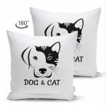 - Suet-K-5689-1 - Realhomes  Dog & Cat Dijital Baskılı Modern Çift Taraflı Süet Yastık Kırlent Kılıfı Realhomes
