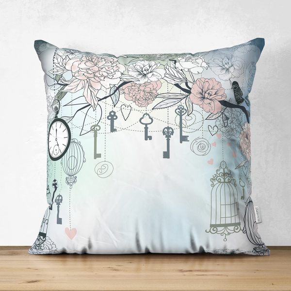 - Suet-K-57 - Realhomes  Çift Taraflı Siyah Beyaz Sevimli Kedi Dijital Baskılı Modern Süet Yastık Kırlent Kılıfı Realhomes