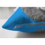 - Suet-K-5737-2 - Realhomes Çift Taraflı Mavi Zeminde Gözlüklü Cool Panda Motifli Dekoratif Süet Kırlent Kılıfı Realhomes