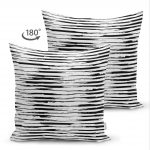 Çift Taraflı Siyah Beyaz Modern Çizgili Dekoratif Süet Yastık Kılıfı Realhomes