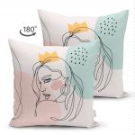 Realhomes Çift Taraflı Bohemian Özel Tasarım Dekoratif Süet Yastık Kırlent Kılıfı Realhomes