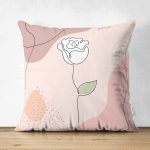 - Suet-K-5788 - Realhomes Realhomes Çift Taraflı Gül Motifli Bohemian Modern Süet Yastık Kılıfı Realhomes