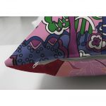 - Suet-K-5790-2 - Realhomes Çift Taraflı Yelpazeli Japon Kadın Motifli Dekoratif Süet Yastık Kılıfı Realhomes