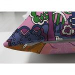 Çift Taraflı Turuncu Zeminci Modern Japon Women Tasarımlı Dijital Baskılı Süet Kırlent Kılıfı Realhomes