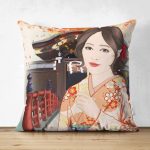 - Suet-K-5831 - Realhomes Çift Taraflı Japon Kültürü Zeminli Modern Süet Kırlent Kılıfı Realhomes