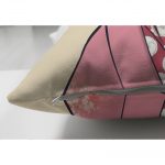 - Suet-K-5842-2 - Realhomes Çift Taraflı Masum Baskan Japon Kız Motifli Modern Süet Kırlent Kılıfı Realhomes