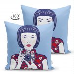 - Suet-K-5854-1 - Realhomes Çift Taraflı Fotoğraf Çeken Japon Kız Motifli Süet Kırlent Kılıfı Realhomes