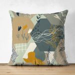 - Suet-K-5867 - Realhomes  Çift Taraflı Geometrik Şekilli Bohemian Özel Tasarımlı Modern Süet Kırlent Kılıfı Realhomes