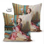 Çift Taraflı Osmanlı Resimli Dijital Baskılı Dekoratif Süet Yastık Kırlent Kılıfı Realhomes