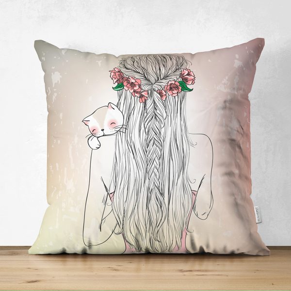 - Suet-K-701 - Realhomes  Çift Taraflı Siyah Gri Düz Çizgiler Özel Tasarımlı Dekoratif Süet Kırlent Kılıfı Realhomes