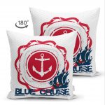 - Suet-K-71-1 - Realhomes Çift Taraflı Çapa Desen Dijital Baskılı Dekoratif Süet Yastık Kırlent Kılıfı Realhomes