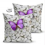 Çift Taraflı Modern Kelebek Dijital Baskılı Dekoratif Süet Yastık Kırlent Kılıfı Realhomes