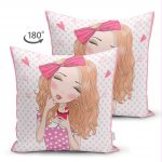 - girlcupcake - Realhomes  Çift Taraflı Fashion Girl Dijital Baskılı Modern Süet Yastık Kırlent Kılıfı Realhomes