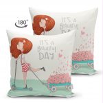 - scootergirl.eps - Realhomes Çift Taraflı Fashion Girl Dijital Baskılı Modern Süet Yastık Kırlent Kılıfı Realhomes