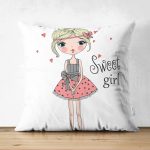 - Для Интернета - Realhomes Çift Taraflı Fashion Girl Dijital Baskılı Modern Süet Yastık Kırlent Kılıfı Realhomes