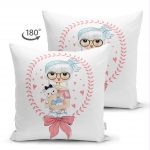 - Print - Realhomes  Çift Taraflı Fashion Girl Dijital Baskılı Modern Süet Yastık Kırlent Kılıfı Realhomes