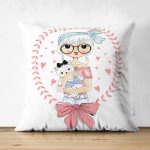 - Print - Realhomes  Çift Taraflı Fashion Girl Dijital Baskılı Modern Süet Yastık Kırlent Kılıfı Realhomes