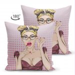 - Основные RGB - Realhomes  Çift Taraflı Fashion Girl Dijital Baskılı Modern Süet Yastık Kırlent Kılıfı Realhomes