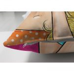 - Suet-K-731-2 - Realhomes Çift Taraflı Fashion Girl Dijital Baskılı Modern Süet Yastık Kırlent Kılıfı Realhomes