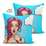 - Suet-K-739-1 - Realhomes  Çift Taraflı Pop Art Desen Dijital Baskılı Dekoratif Süet Yastık Kırlent Kılıfı Realhomes