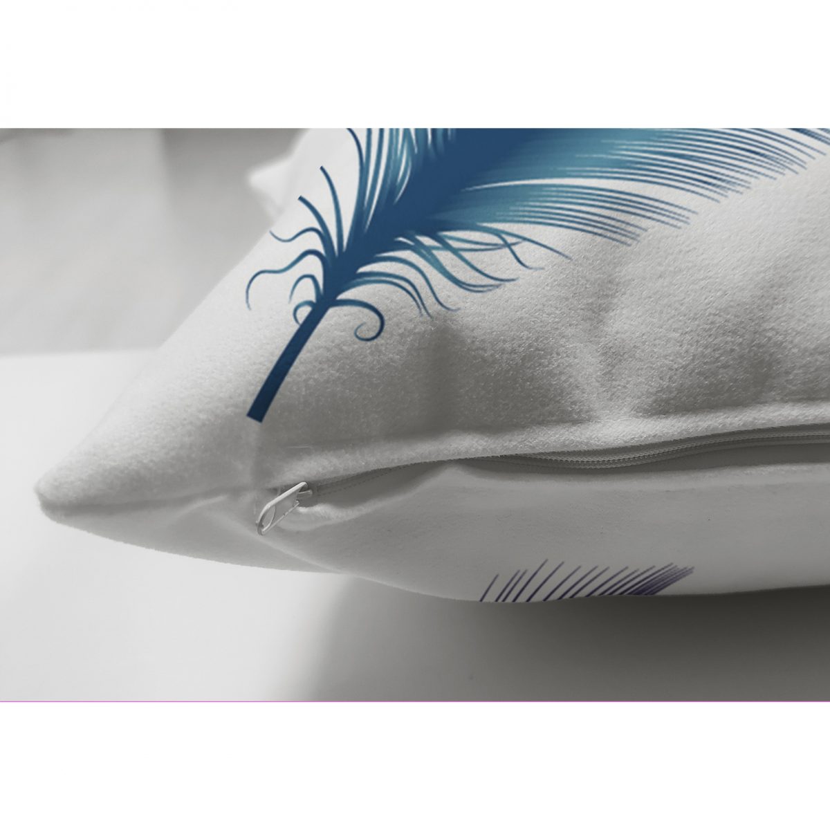 Çift Taraflı Kuş Tüyü Resimli Dijital Baskılı Dekoratif Süet Yastık Kırlent Kılıfı Realhomes