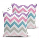- Suet-K-753-1 - Realhomes Çift Taraflı Zigzag Desen Dijital Baskılı Dekoratif Süet Yastık Kırlent Kılıfı Realhomes