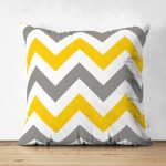 Çift Taraflı Zigzag Desen Dijital Baskılı Dekoratif Süet Yastık Kırlent Kılıfı Realhomes
