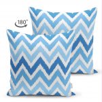 - Suet-K-772-1 - Realhomes Çift Taraflı Zigzag Desen Dijital Baskılı Dekoratif Süet Yastık Kırlent Kılıfı Realhomes