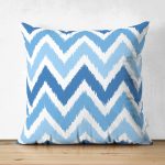 - Suet-K-772 - Realhomes Çift Taraflı Zigzag Desen Dijital Baskılı Dekoratif Süet Yastık Kırlent Kılıfı Realhomes