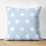 Çift Taraflı Modern Yıldız Desenli Dijital Baskılı Süet Yastık Kırlent Kılıfı Realhomes