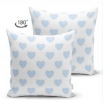 - Suet-K-779-1 - Realhomes Çift Taraflı Kalp Desen Dijital Baskılı Süet Yastık Kırlent Kılıfı Realhomes