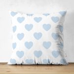 - Suet-K-779 - Realhomes Çift Taraflı Kalp Desen Dijital Baskılı Süet Yastık Kırlent Kılıfı Realhomes